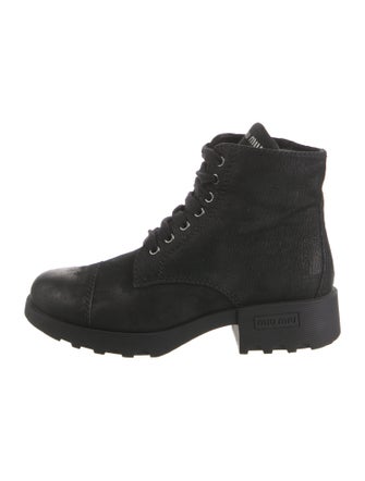 Miu Miu Leather Combat Boots