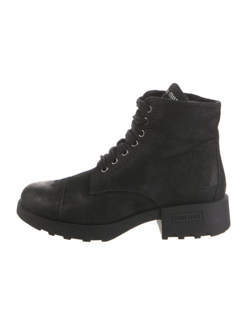 Miu Miu Leather Combat Boots
