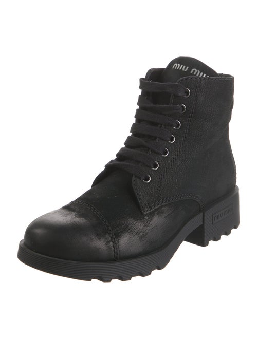 Miu Miu Leather Combat Boots