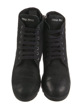 Miu Miu Leather Combat Boots