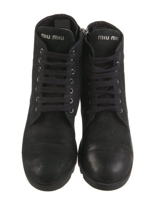 Miu Miu Leather Combat Boots