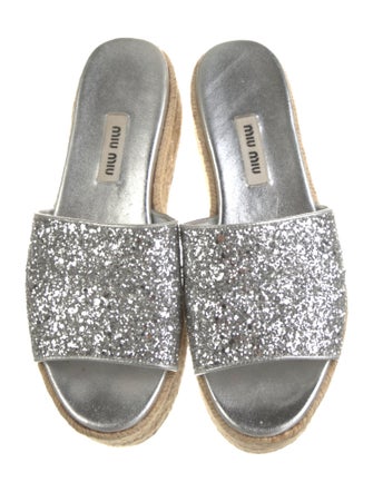 Miu Miu Leather Colorblock Pattern Espadrilles