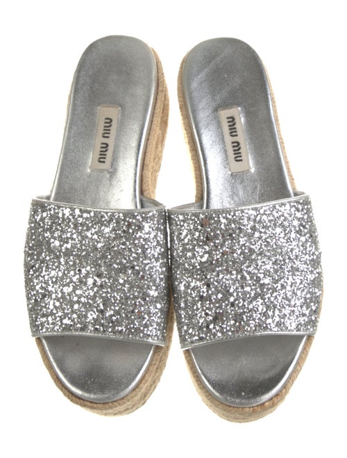 Miu Miu Leather Colorblock Pattern Espadrilles