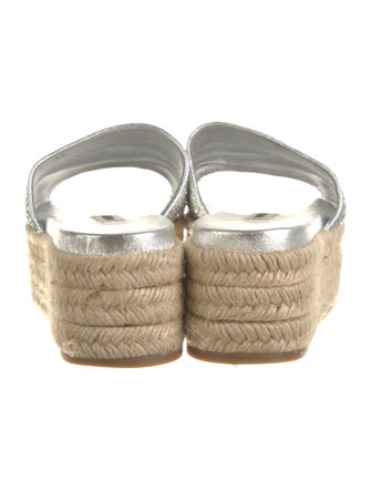 Miu Miu Leather Colorblock Pattern Espadrilles