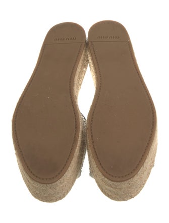 Miu Miu Leather Colorblock Pattern Espadrilles