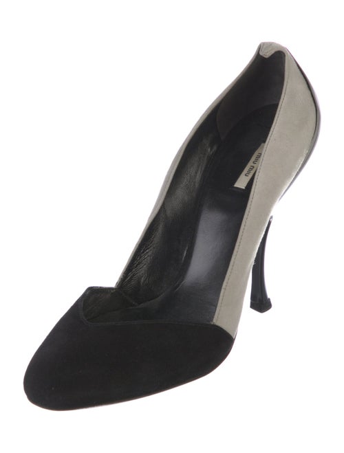 Miu Miu Suede Colorblock Pattern Pumps