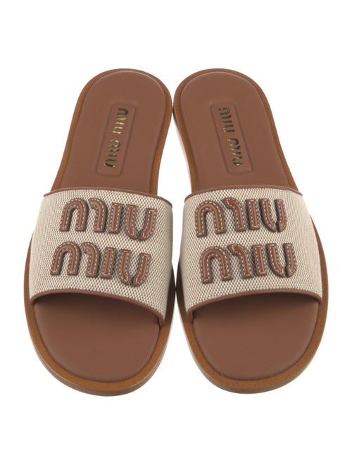 Miu Miu Straw Printed Slides