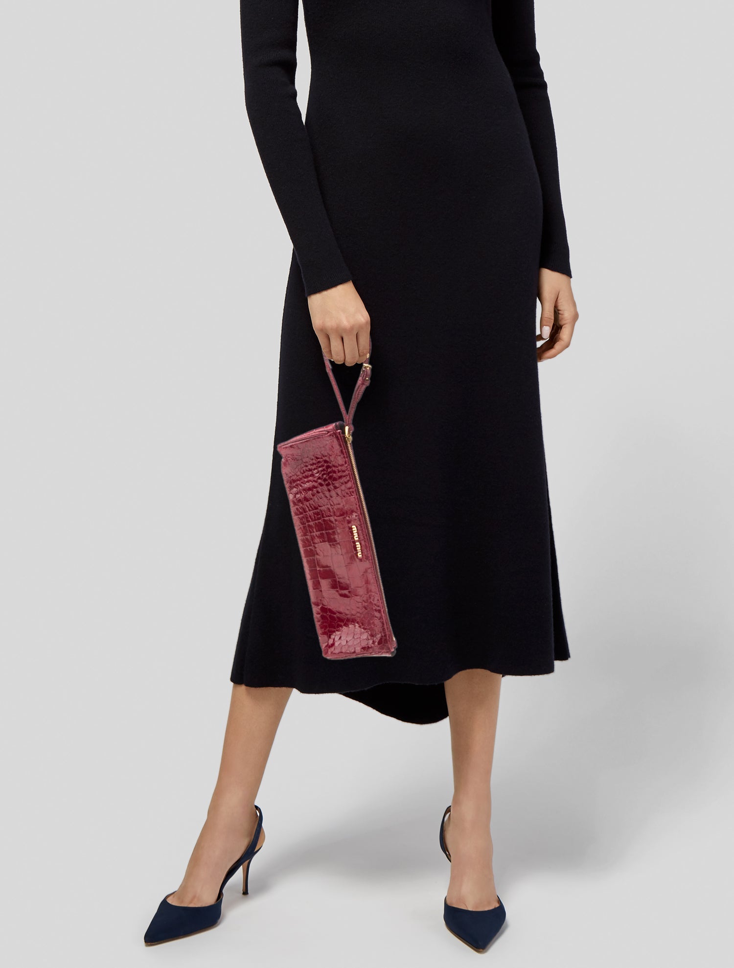 Miu Miu Embossed Leather Clutch