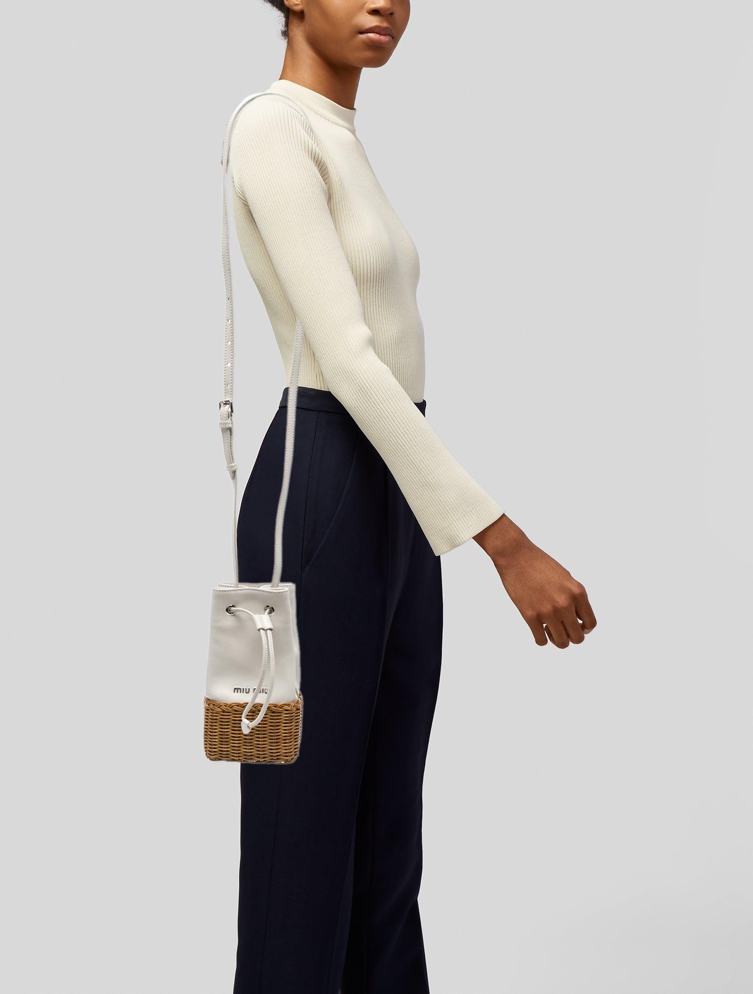 Miu Miu Leather Bucket Bag