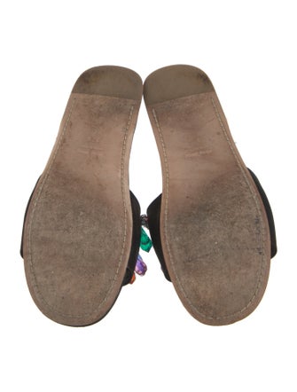 Miu Miu Satin Crystal Embellishments Slides