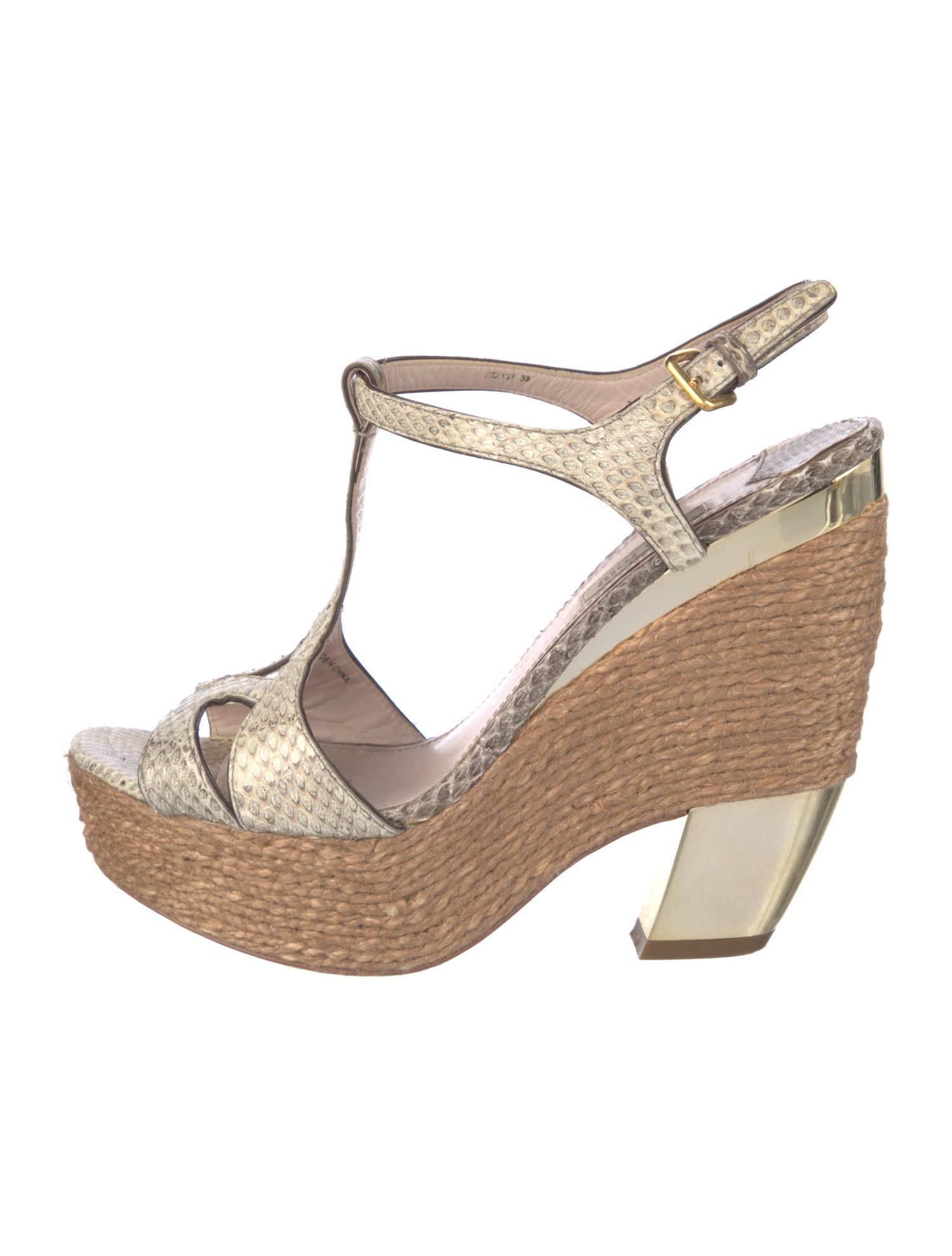 Miu Miu Snakeskin Animal Print Espadrilles