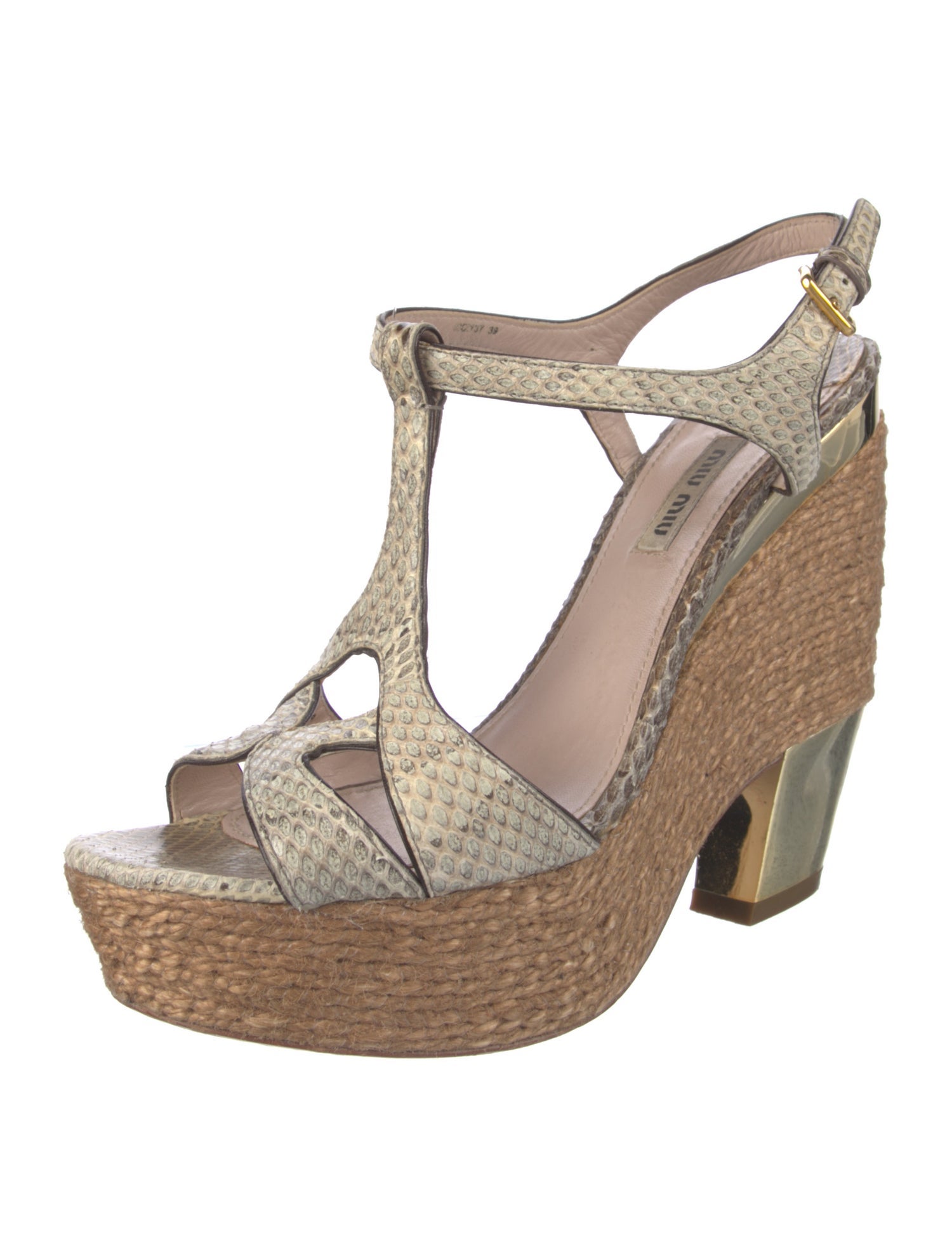 Miu Miu Snakeskin Animal Print Espadrilles