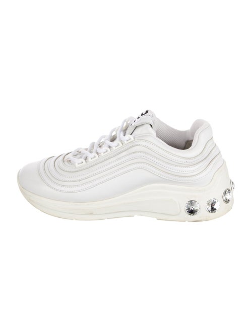 Miu Miu Leather Crystal Embellishments Chunky Sneakers