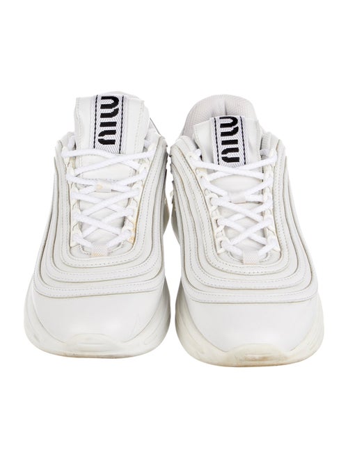 Miu Miu Leather Crystal Embellishments Chunky Sneakers