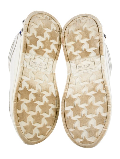 Miu Miu Leather Crystal Embellishments Chunky Sneakers