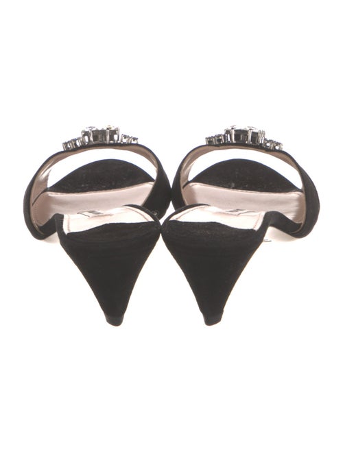 Miu Miu Suede Crystal Embellishments Slides