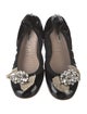 Miu Miu Patent Leather Crystal Embellishments Flats