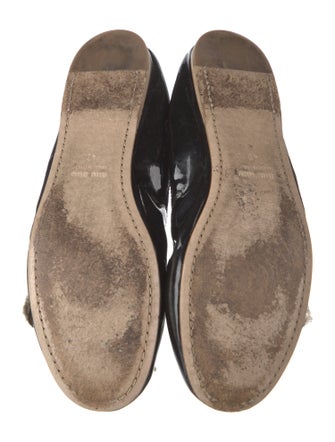Miu Miu Patent Leather Crystal Embellishments Flats