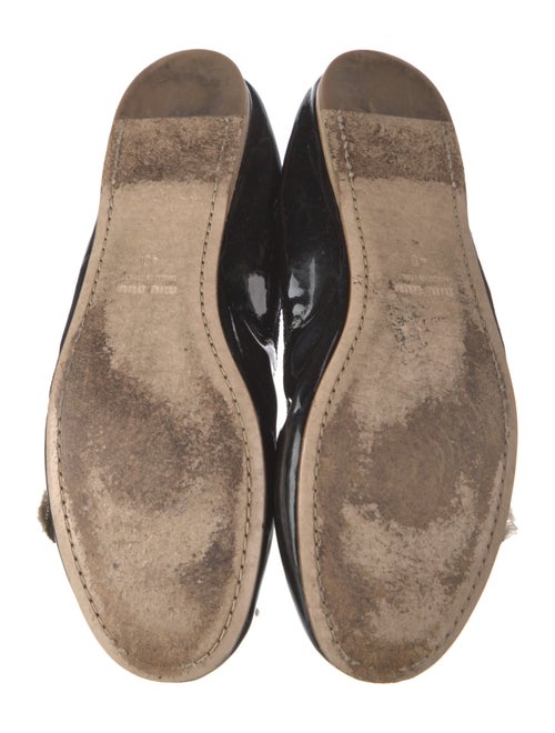 Miu Miu Patent Leather Crystal Embellishments Flats