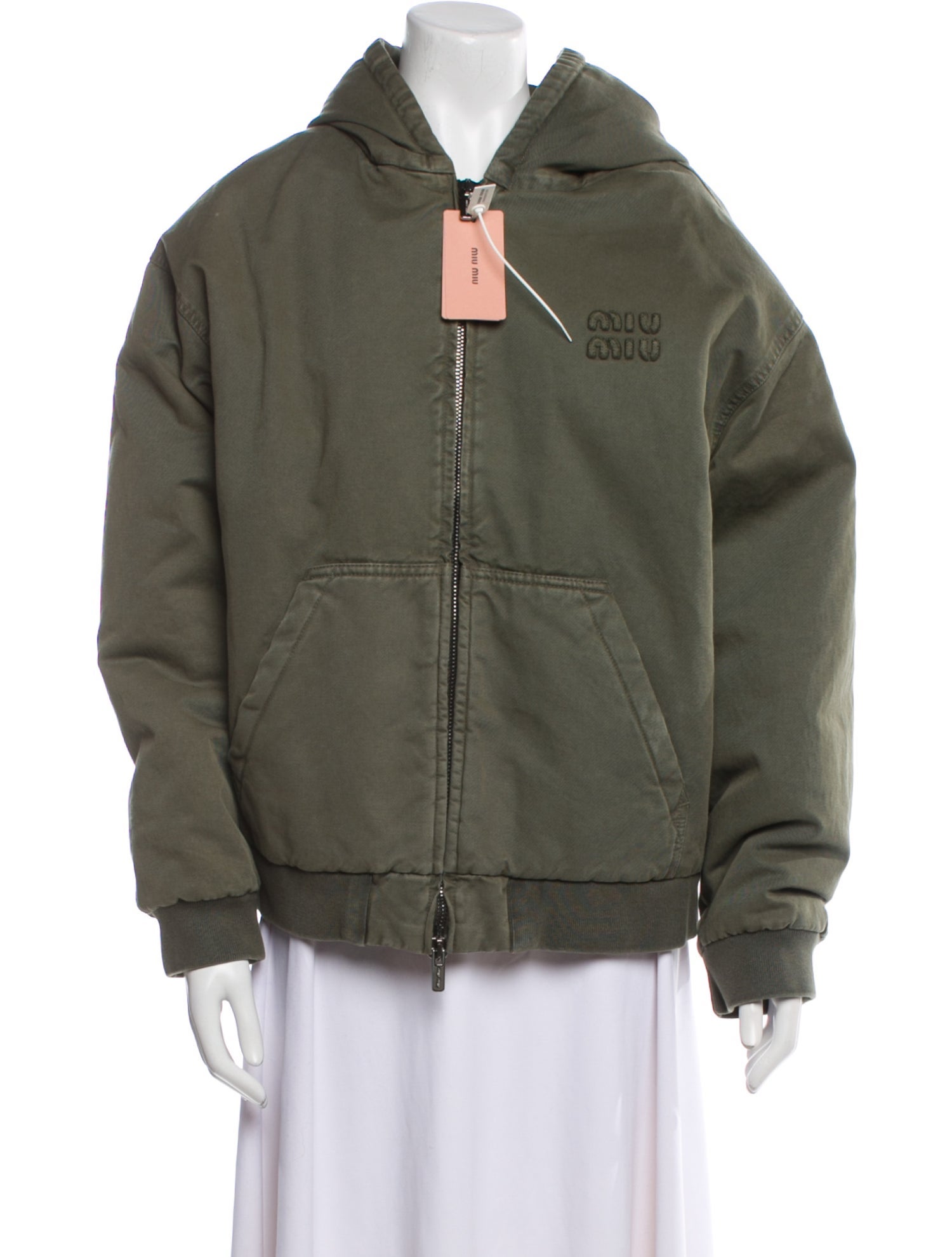 Miu Miu 2025 Washed Logo Bomber Jacket w/ Tags