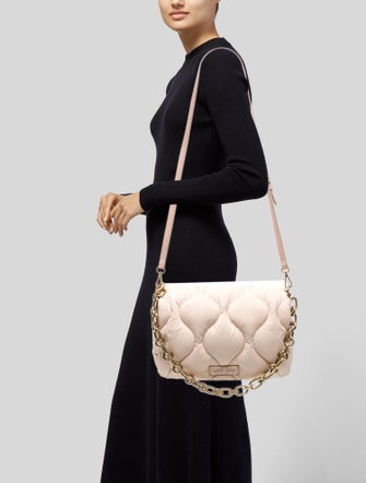 Miu Miu Leather Nylon Puffer Chain-Link Bag