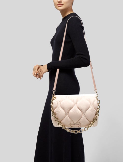 Miu Miu Leather Nylon Puffer Chain-Link Bag