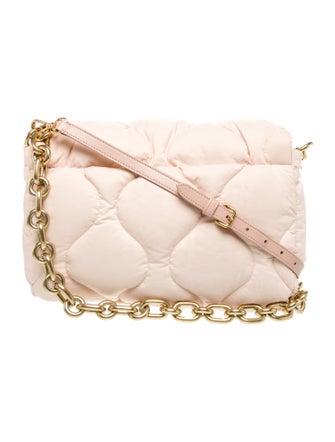 Miu Miu Leather Nylon Puffer Chain-Link Bag