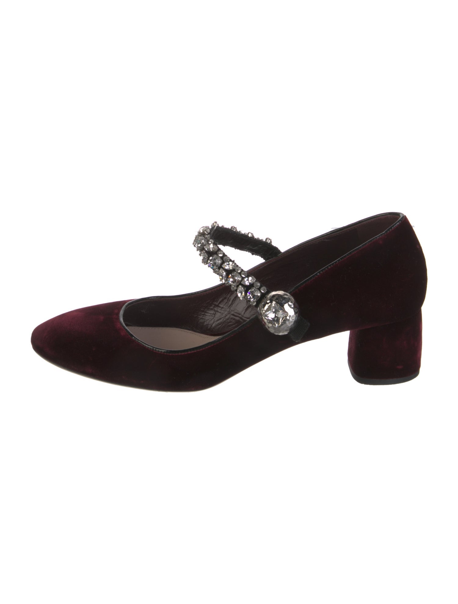 Miu Miu Velvet Crystal Embellishments Pumps