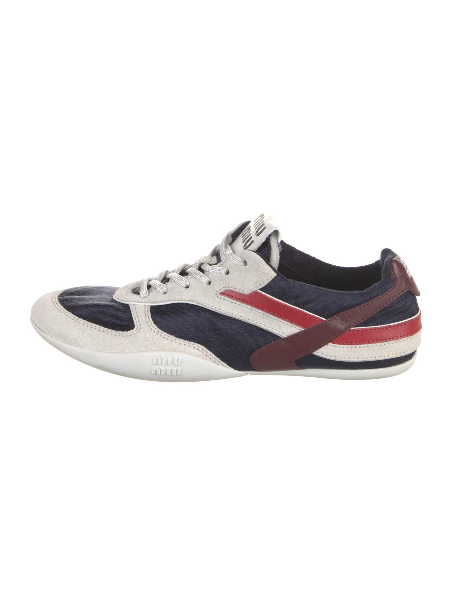 Miu Miu Suede Colorblock Pattern Sneakers