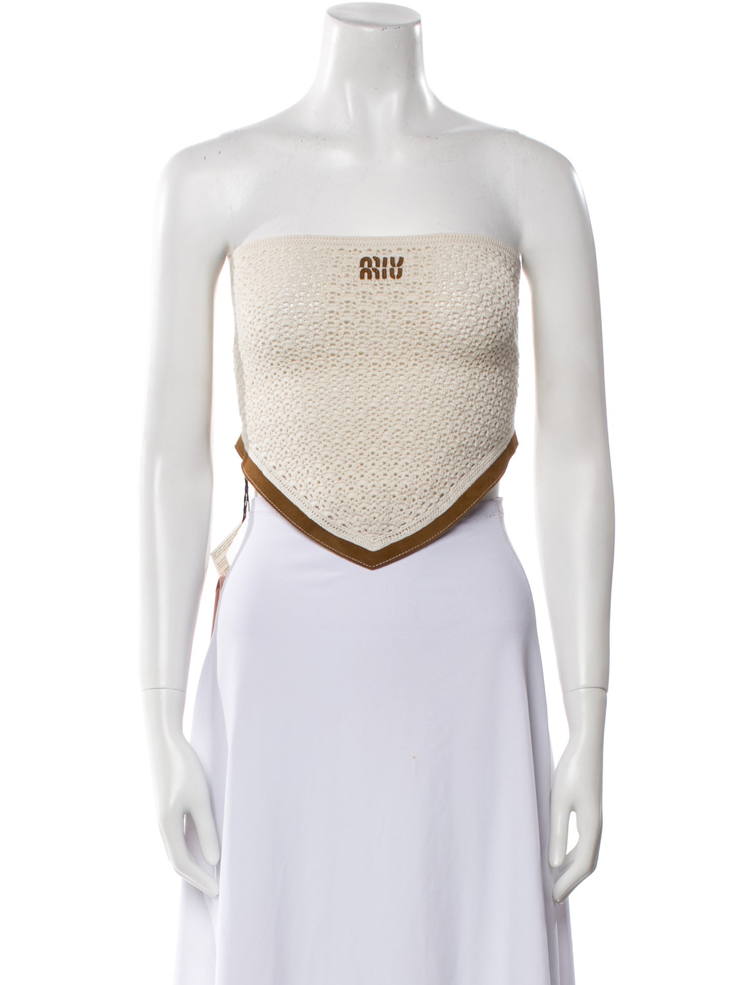 Miu Miu 2025 Colorblock Pattern Crop Top w/ Tags