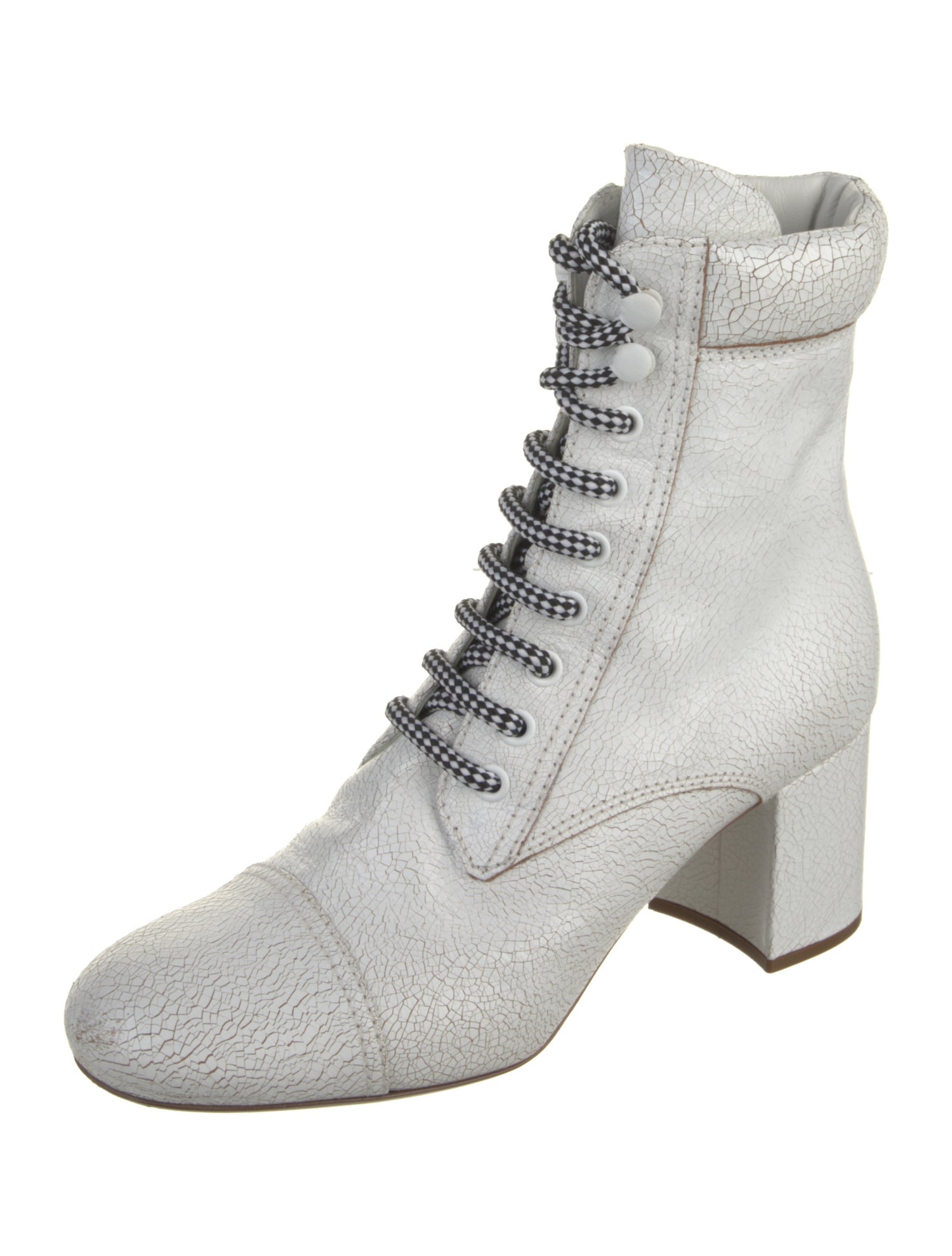 Miu Miu Leather Distressed Accents Combat Boots
