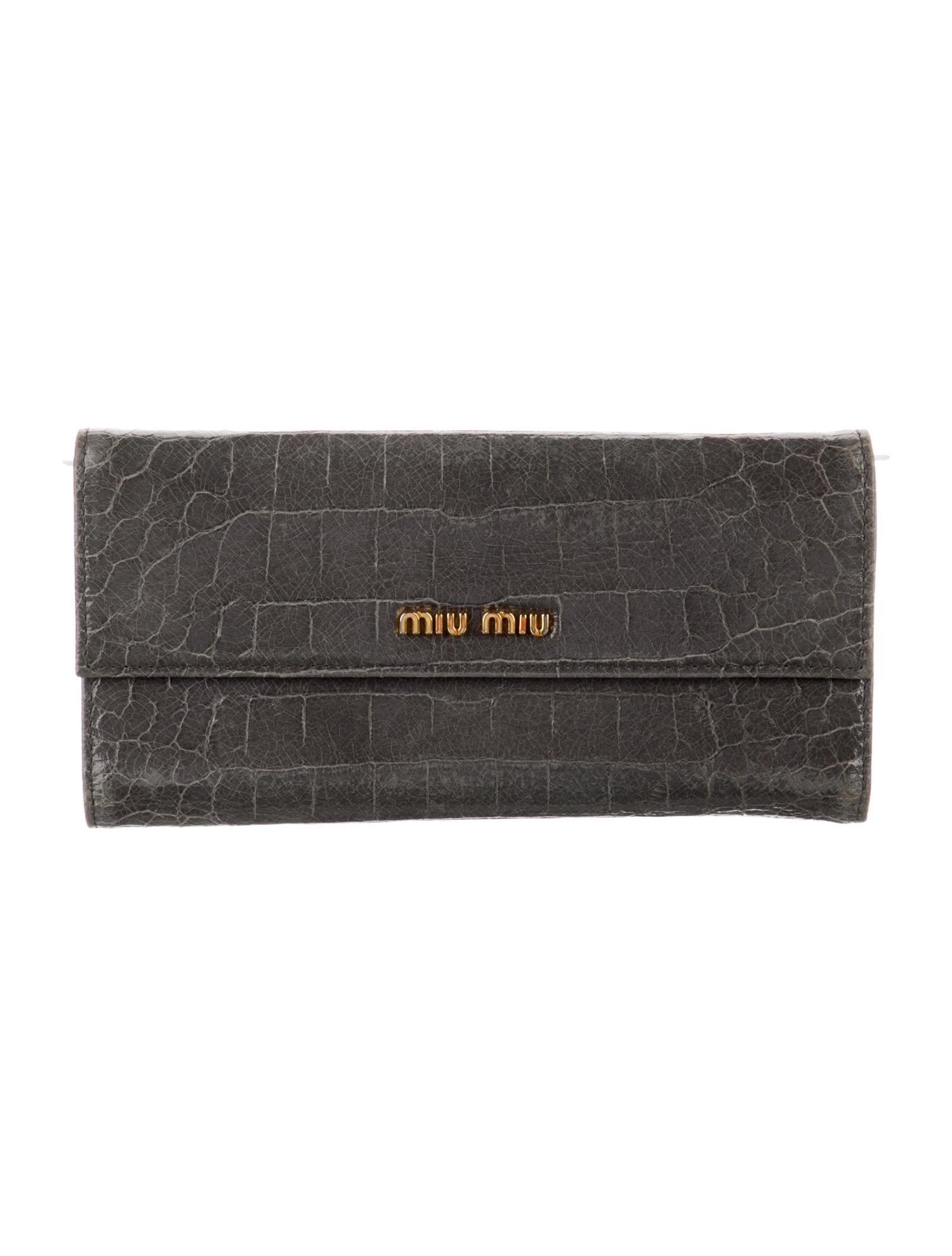 Miu Miu Embossed Leather Continental Wallet