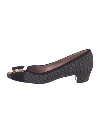 Miu Miu Wool Plaid Print Pumps