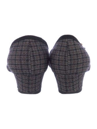 Miu Miu Wool Plaid Print Pumps