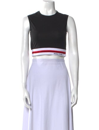 Miu Miu 2021 Crew Neck Crop Top