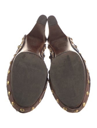 Miu Miu Velvet Floral Print Mules