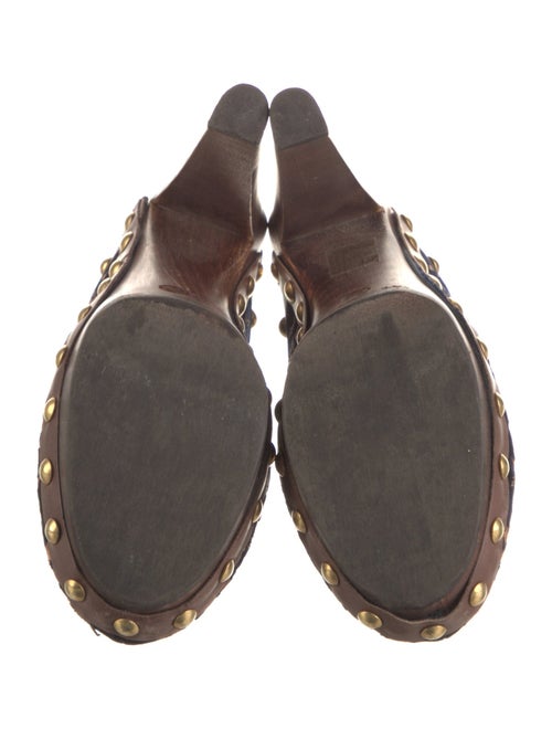 Miu Miu Velvet Floral Print Mules