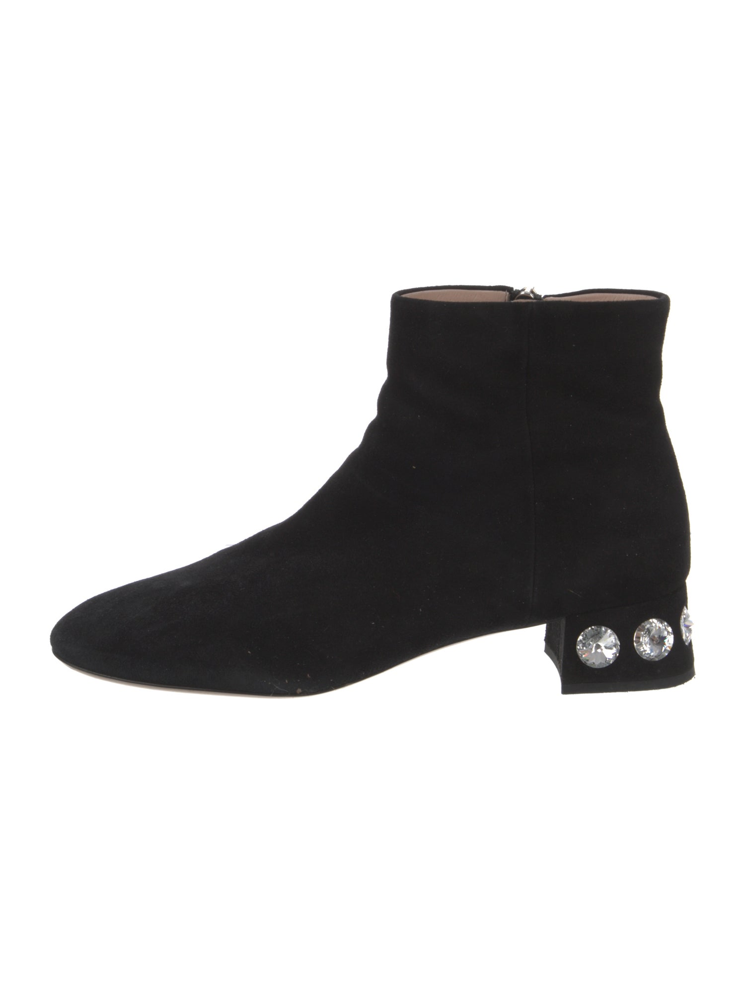 Miu Miu Suede Crystal Embellishments Boots