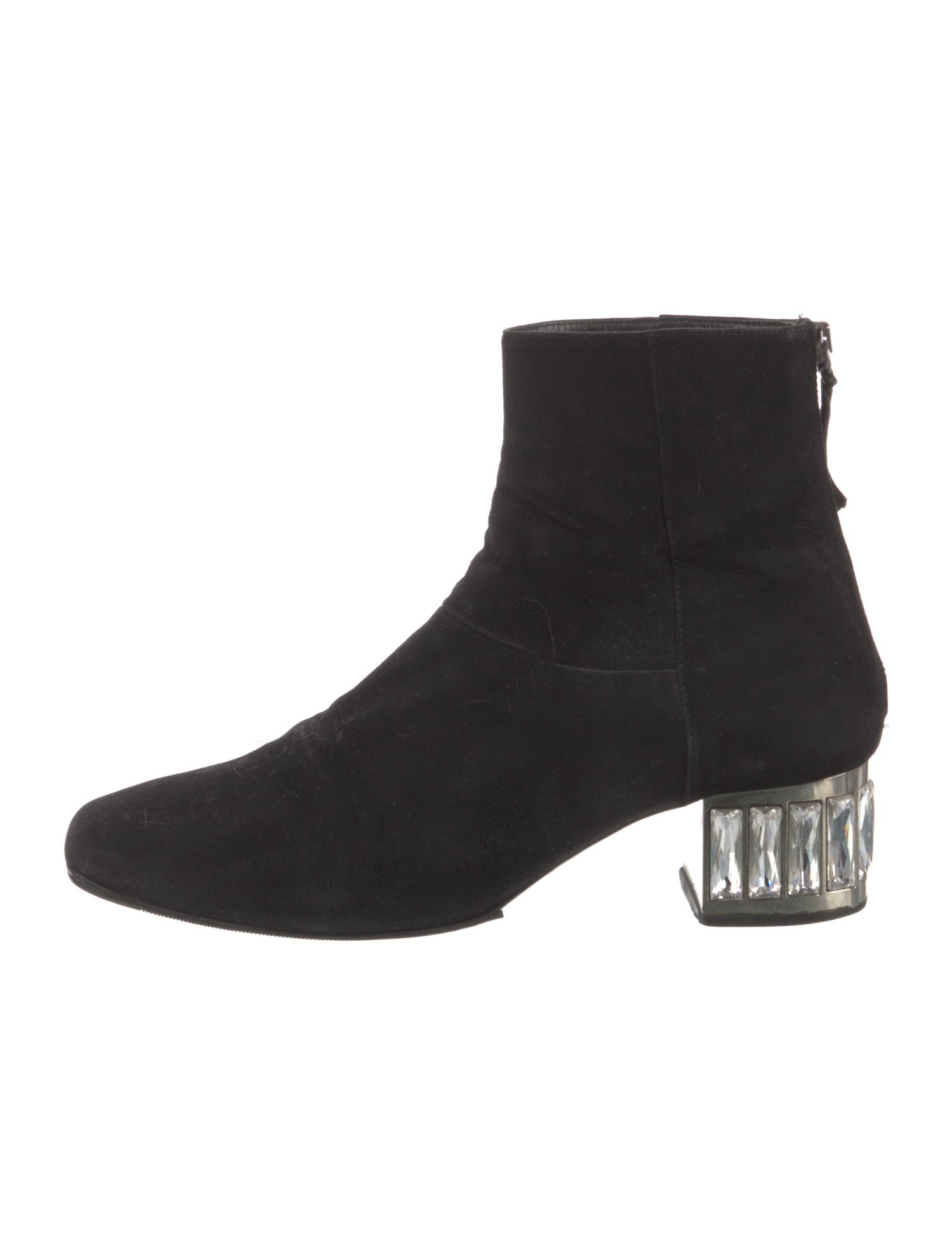 Miu Miu Suede Crystal Embellishments Boots