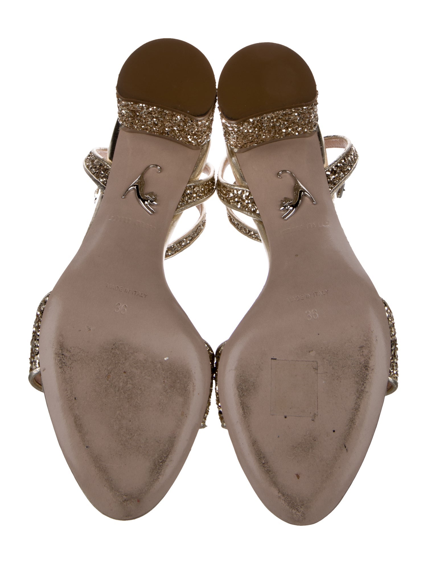 Miu Miu Glitter Crystal Embellishments Sandals