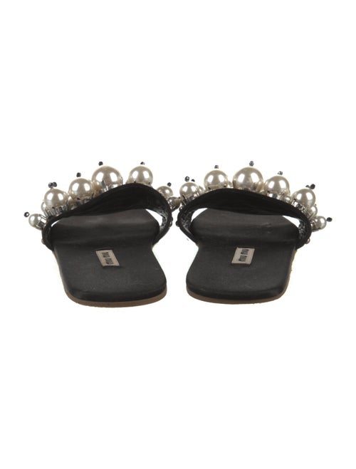 Miu Miu Velvet Studded Accents Slides