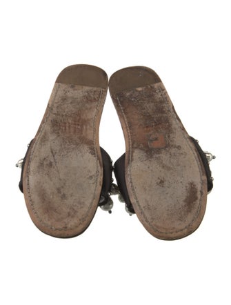 Miu Miu Velvet Studded Accents Slides