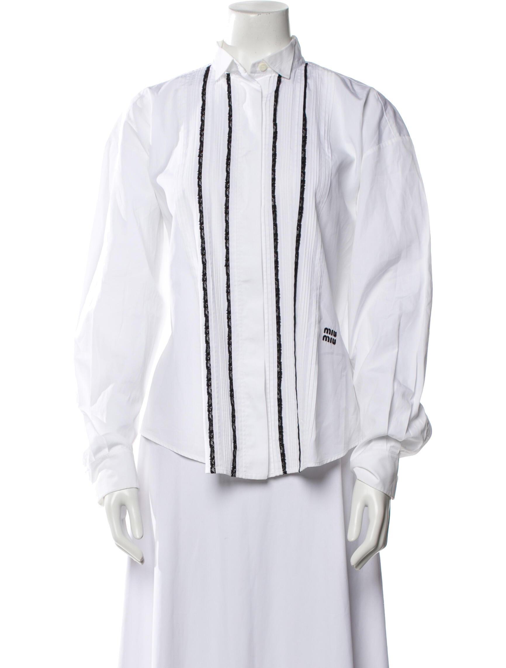 Miu Miu 2022 Striped Button-Up Top