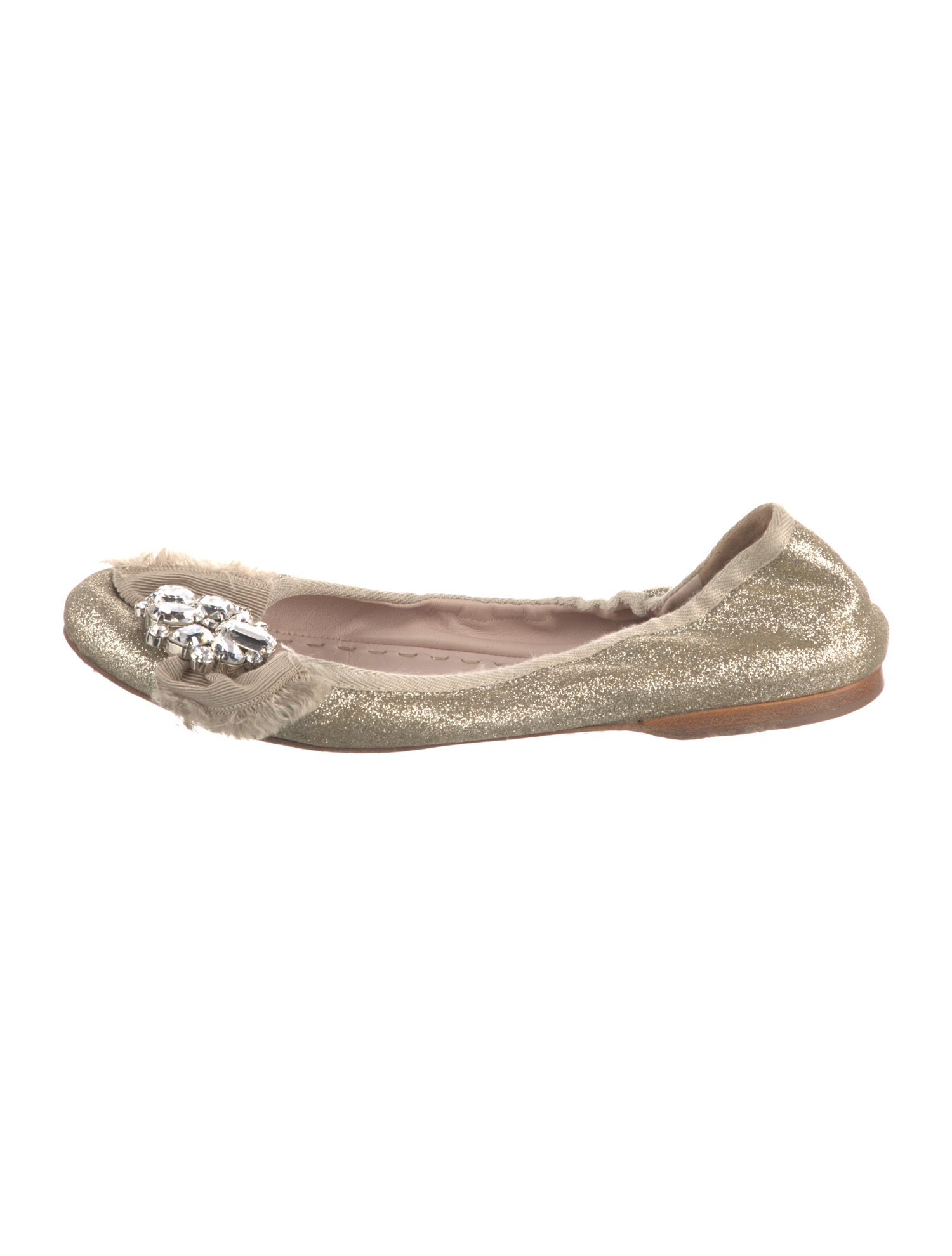 Miu Miu Glitter Glitter Accents Ballet Flats