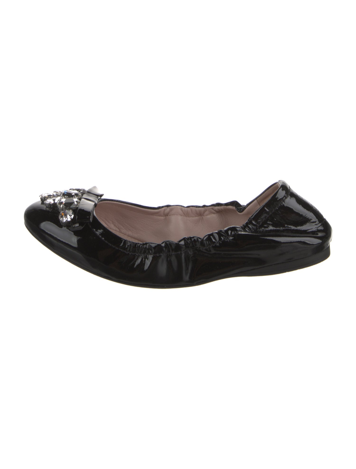 Miu Miu Patent Leather Bow Accents Ballet Flats w/ Tags