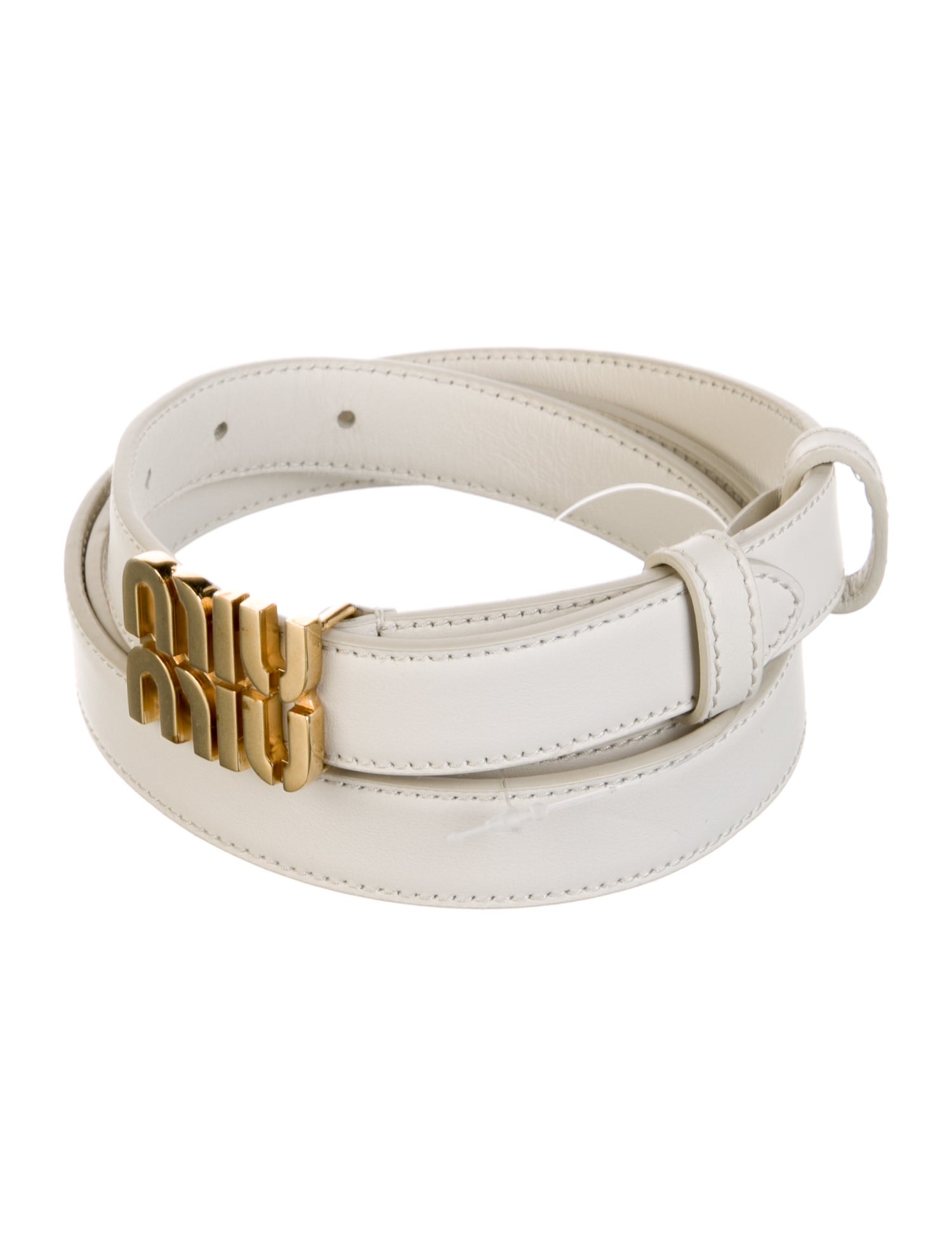 Miu Miu Skinny Leather Waist Belt