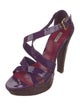 Miu Miu Patent Leather T-Strap Sandals