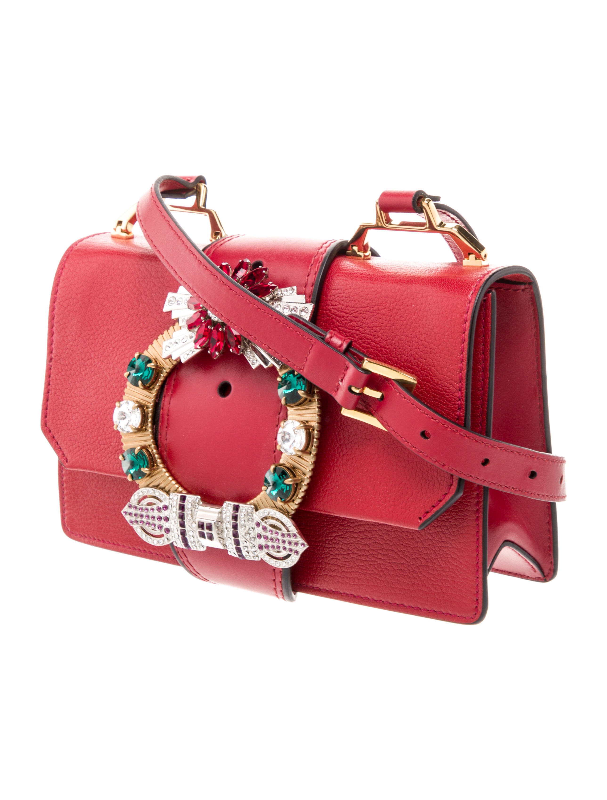 Miu Miu Goat Leather Lady Jeweled