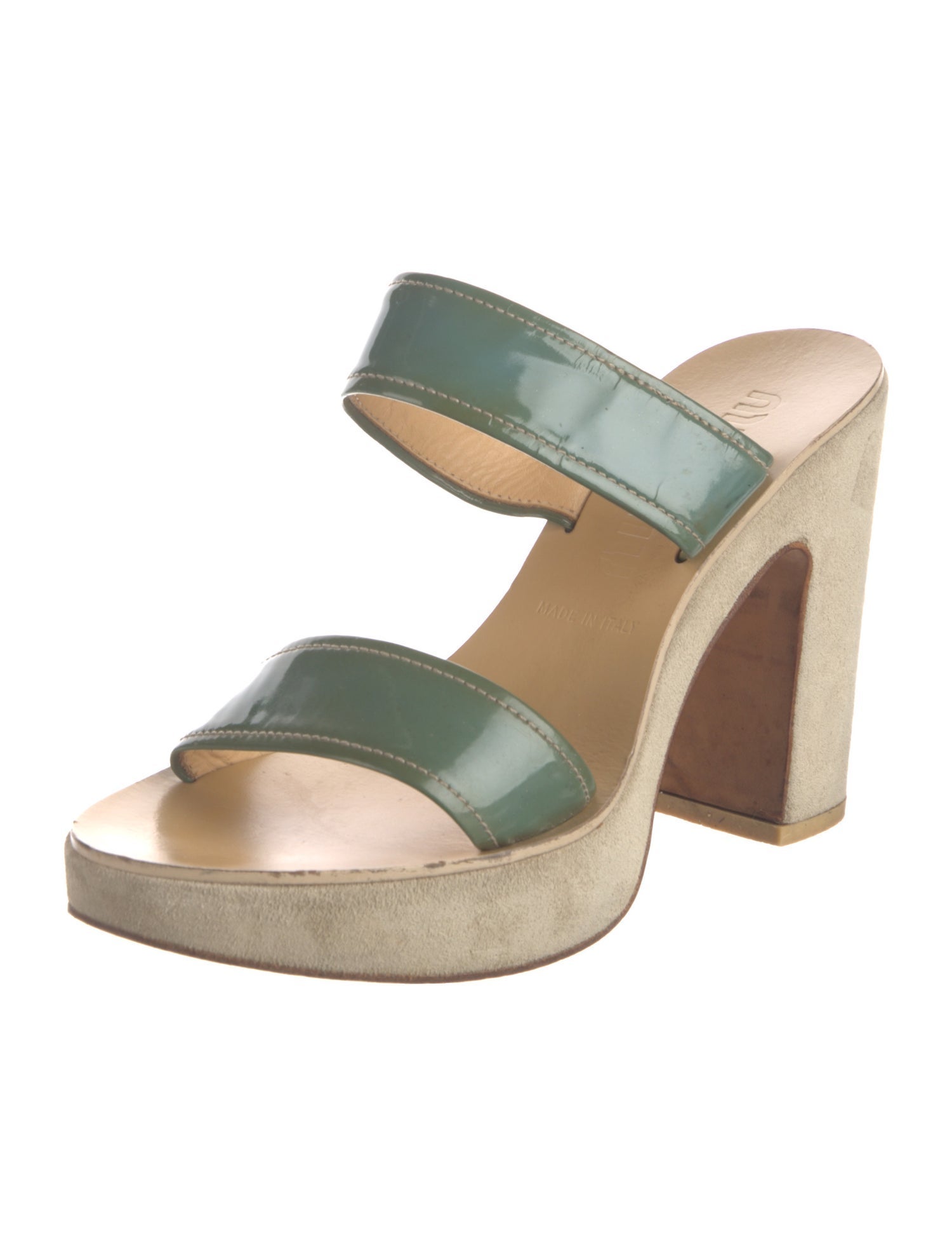 Miu Miu Patent Leather Slides