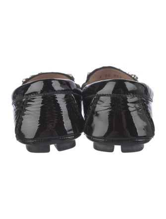 Miu Miu Patent Leather Crystal Embellishments Loafers